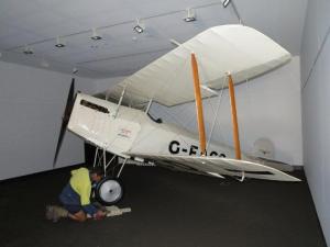Hinkler's “Avro Baby” in exhibition space.